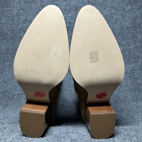 Coach Paline Bootie Women’s 10 Tan Suede Chelsea Pull On Block Heeled - Picture 9 of 11